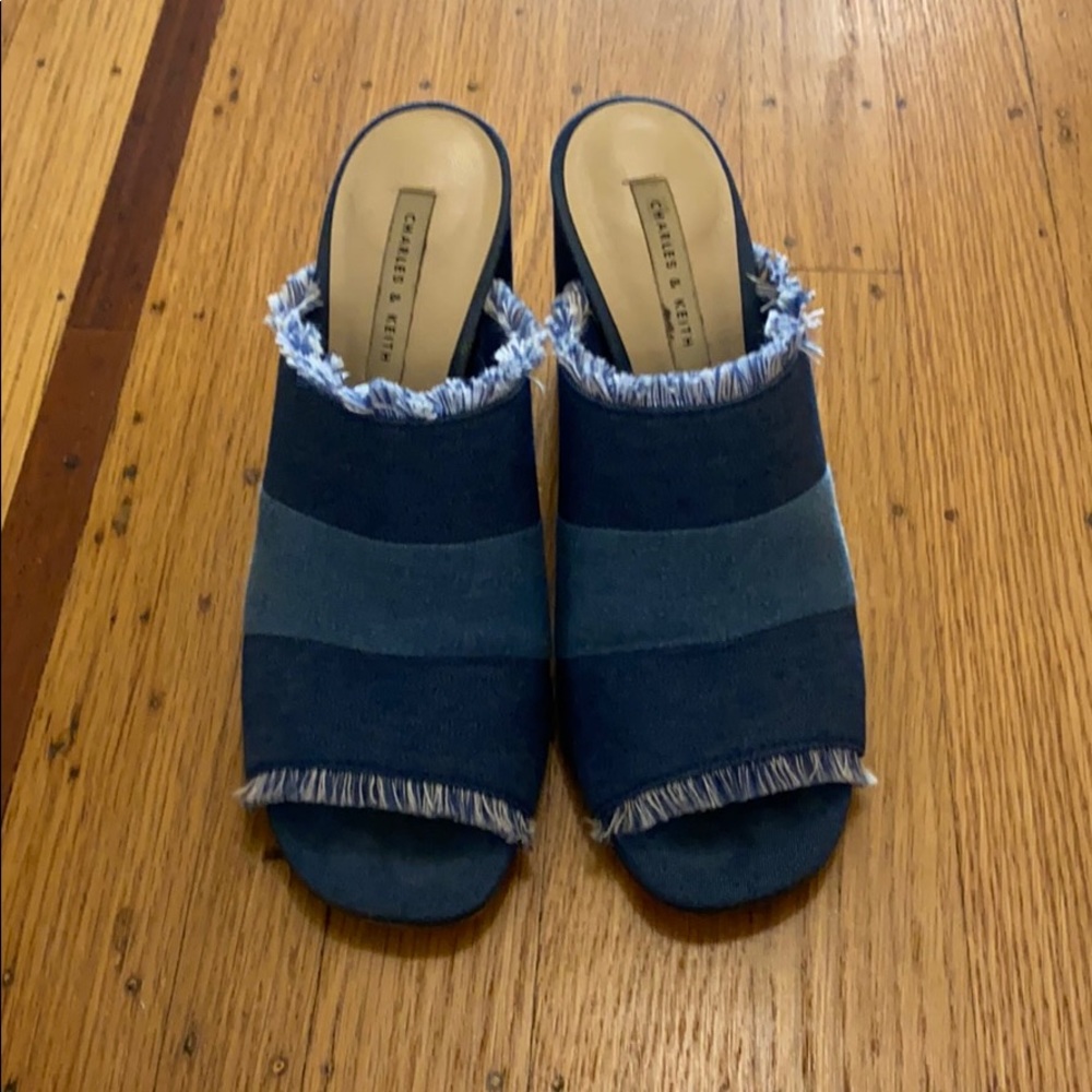Charles Keith denim wedges